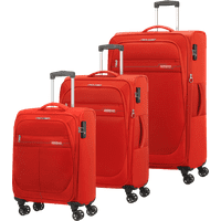 American Tourister Deep Dive Luggage set Red/Grey
